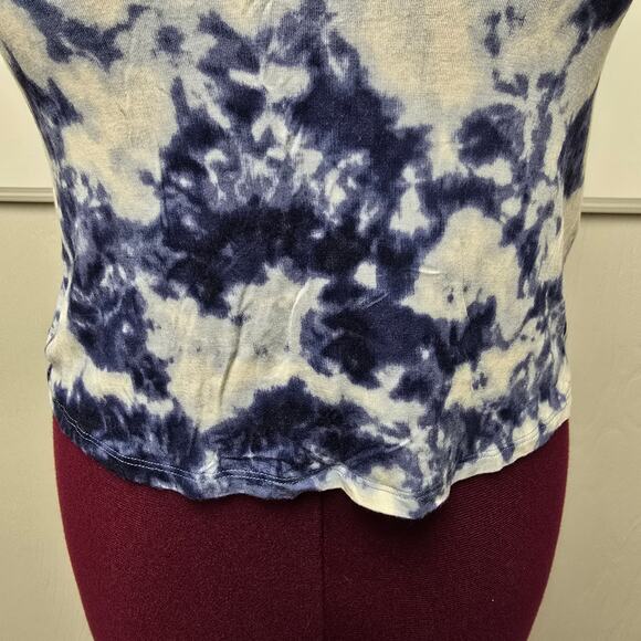 Women's Hollister Blue Tie-Dye Cutout Back Crop Tank Top | Size Small - Picture 5 of 9